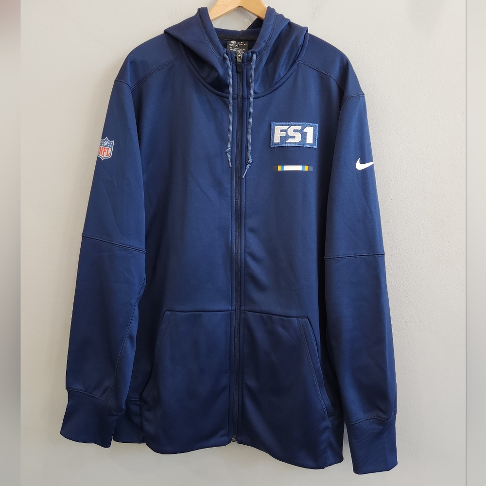 Nike Dri-Fit Los Angeles Chargers NFL On Field Full Zip Hoodie FS1 Men's Size XL